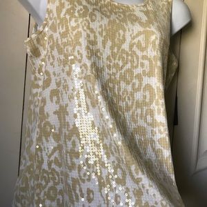 NEW Sequin Tank Scoop Neck Animal Print